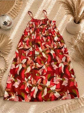 Colorful Floral Smocked Maxi Dress | Boho Vacation Sundress | Tropical Midi Dres